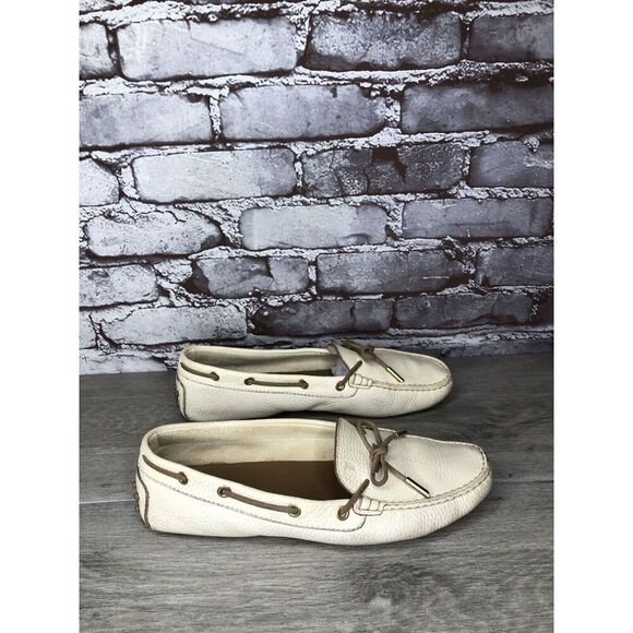 Tod’s Ivory Cream Leather Gommino Driving Moccasin Shoes Women’s Sz 40EU/9.5M US - Picture 16 of 16